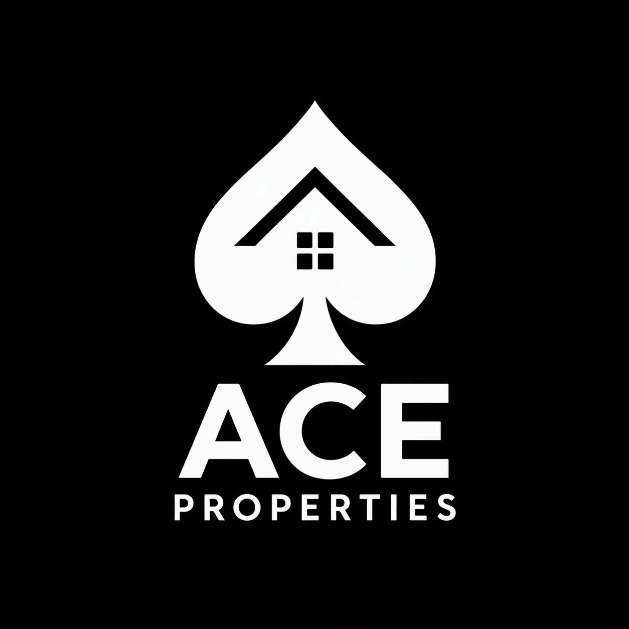 Ace of spades logo with the words Ace Properties.